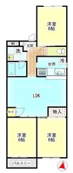 大元駅 徒歩26分 3階の物件間取画像